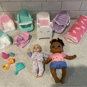Kids Mini Baby Dolls Playset with Accessories